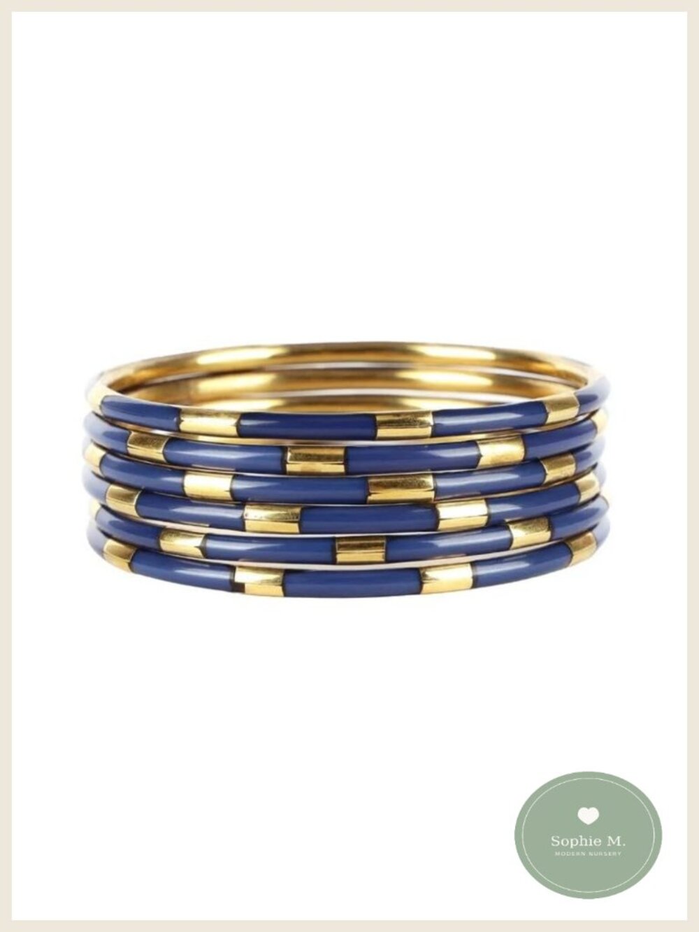 BuDhaGirl Veda Bangle Bracelets Set of 6 Brass Enamel